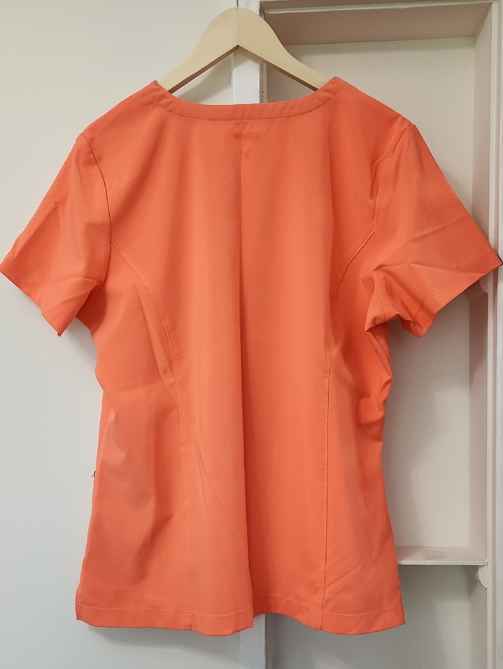 Scrubstar Women’s Zipped V-Neck Medical Scrub Top Melon Peach L - Picture 3 of 15